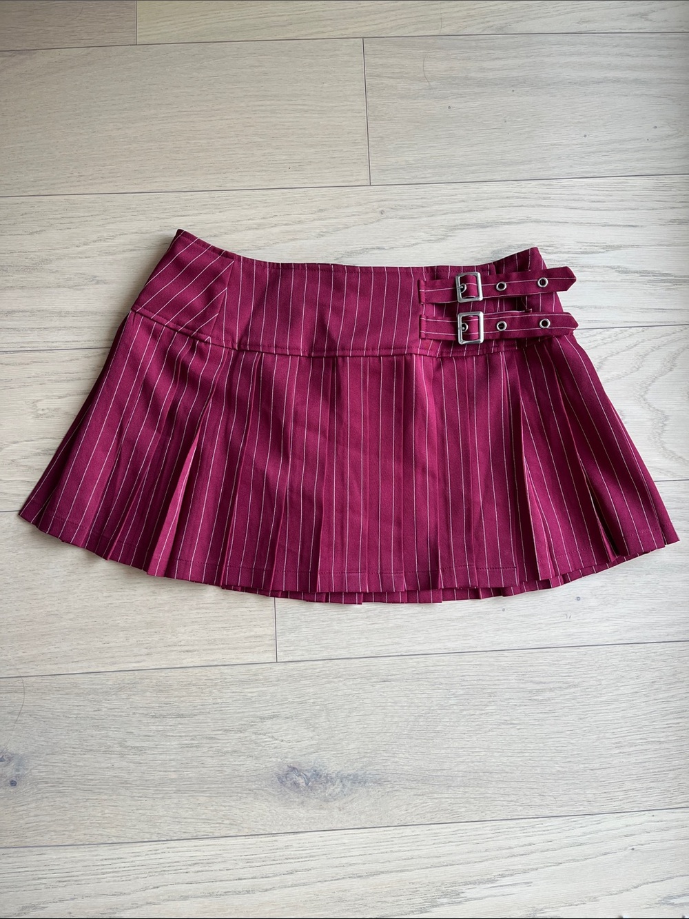 Pleated Pinstripe Mini Skirt - Picture 5 of 5